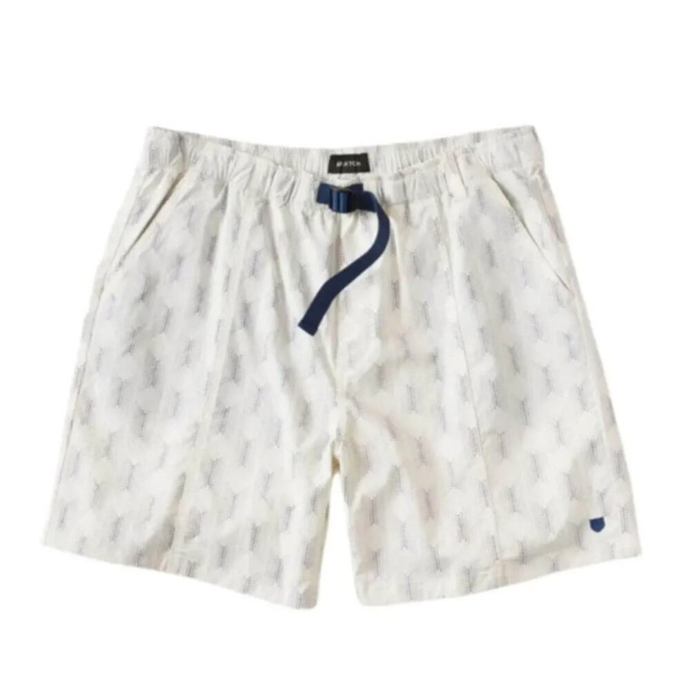 Brixton Jupiter Elastic Waistband Off-White Shorts Men's Medium NEW NWT